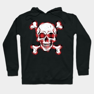 Skull and Crossbones | Jolly Roger | Pirate Flag | Deaths Head | Black and White | Skulls and Skeletons | Vintage Skulls | Hoodie